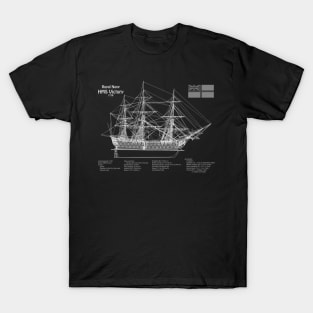 HMS Victory ship plans. Lord Nelson flagship - PDpng T-Shirt